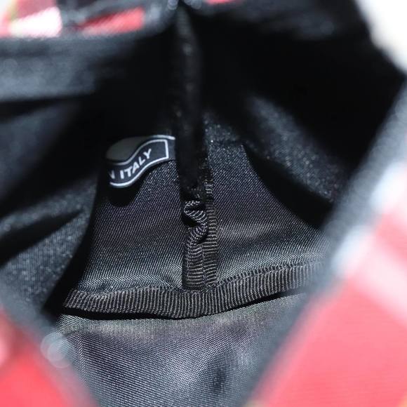 BURBERRY Nova Check Hand Pouch Nylon Red Auth yk12413 - Picture 12 of 16